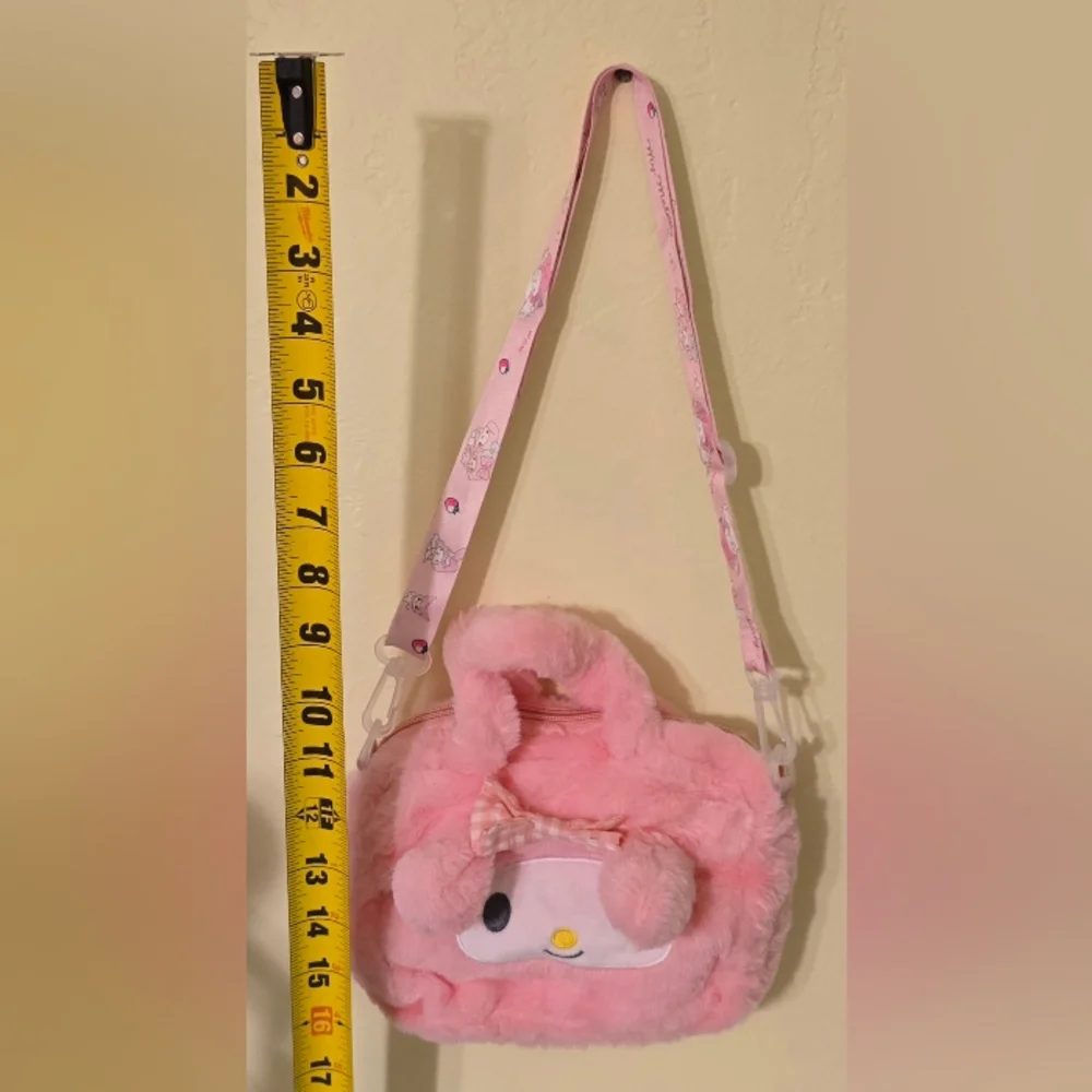 NWT Sanrio My‎ Melody Pink Plush Adjustable Crossbody Kids Bag